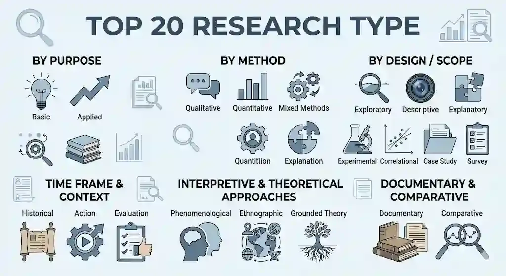 20 Types of Research Explained: Concept, Justification and Examples 1 20 Types of Research