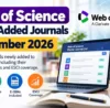 Web of Science New Journals September 2026