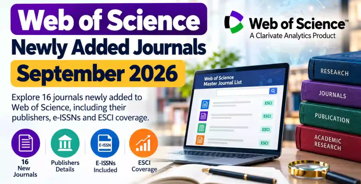 Web of Science New Journals September 2026