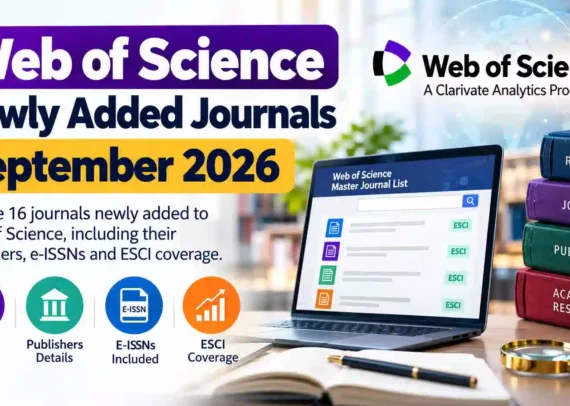 Web of Science New Journals September 2026